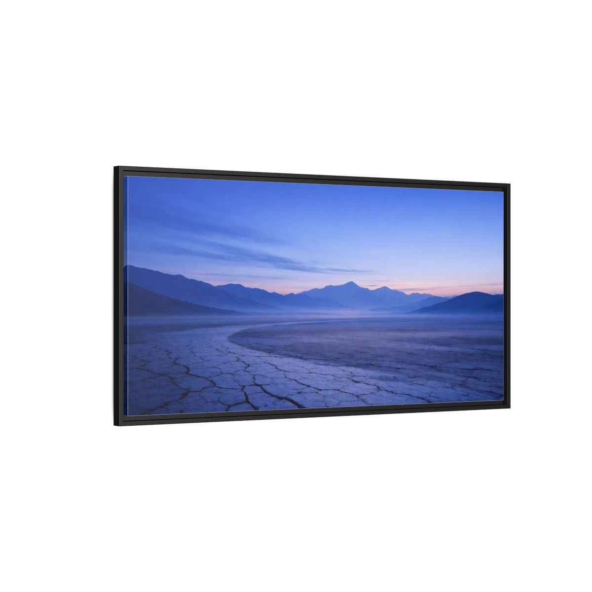 Landscape Nature Cracked Earth Blue - Framed Canvas Wall Art Print - YesArtYes