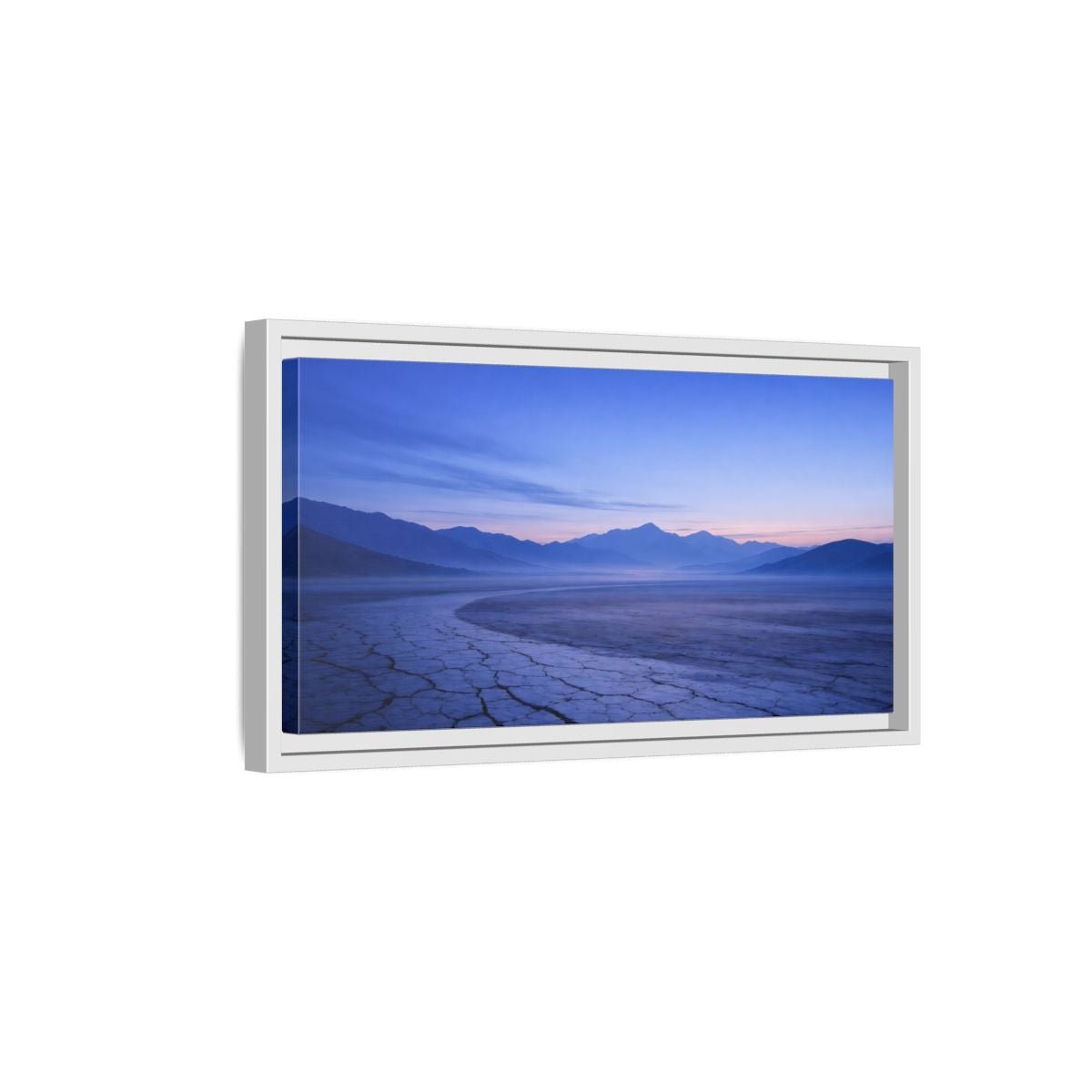 Landscape Nature Cracked Earth Blue - Framed Canvas Wall Art Print - YesArtYes