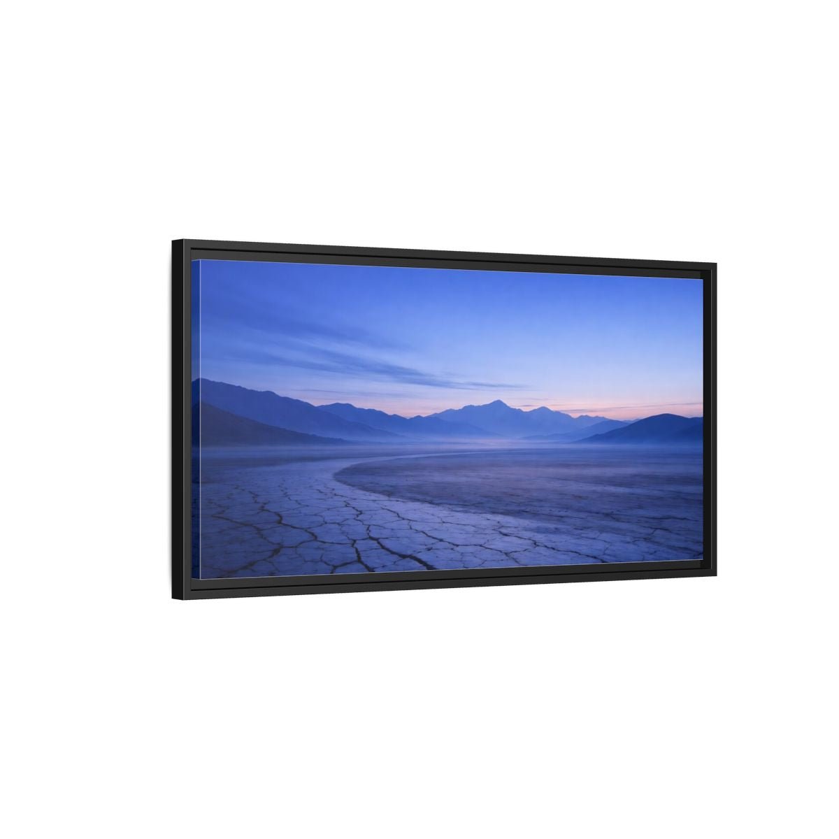 Landscape Nature Cracked Earth Blue - Framed Canvas Wall Art Print - YesArtYes