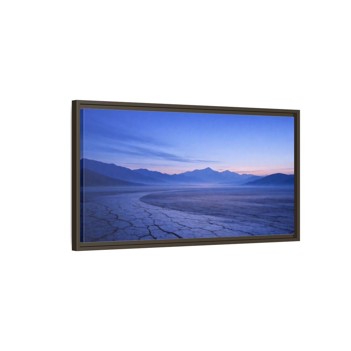 Landscape Nature Cracked Earth Blue - Framed Canvas Wall Art Print - YesArtYes
