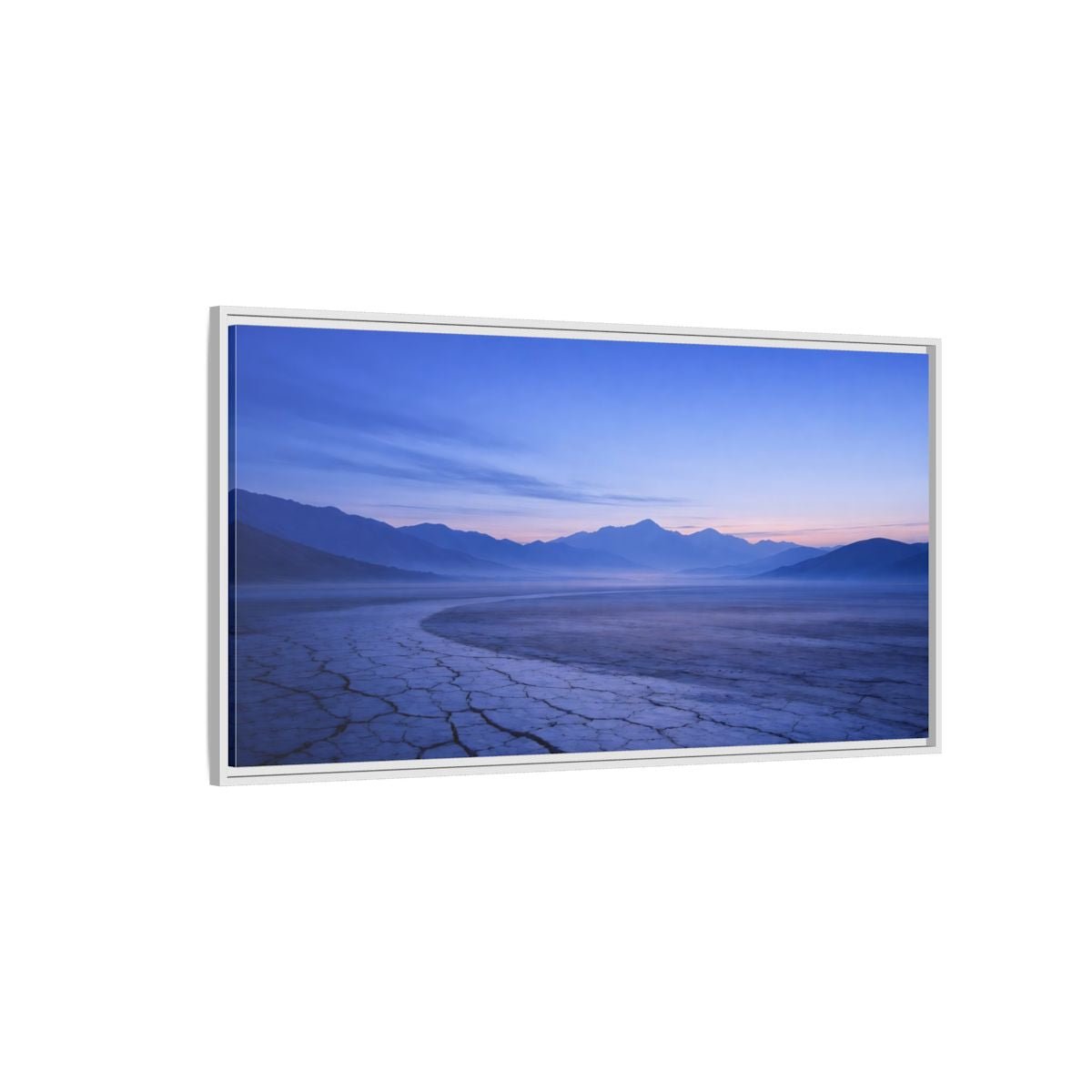 Landscape Nature Cracked Earth Blue - Framed Canvas Wall Art Print - YesArtYes
