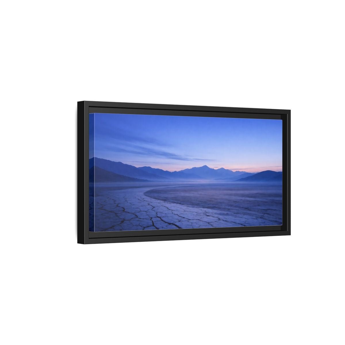 Landscape Nature Cracked Earth Blue - Framed Canvas Wall Art Print - YesArtYes