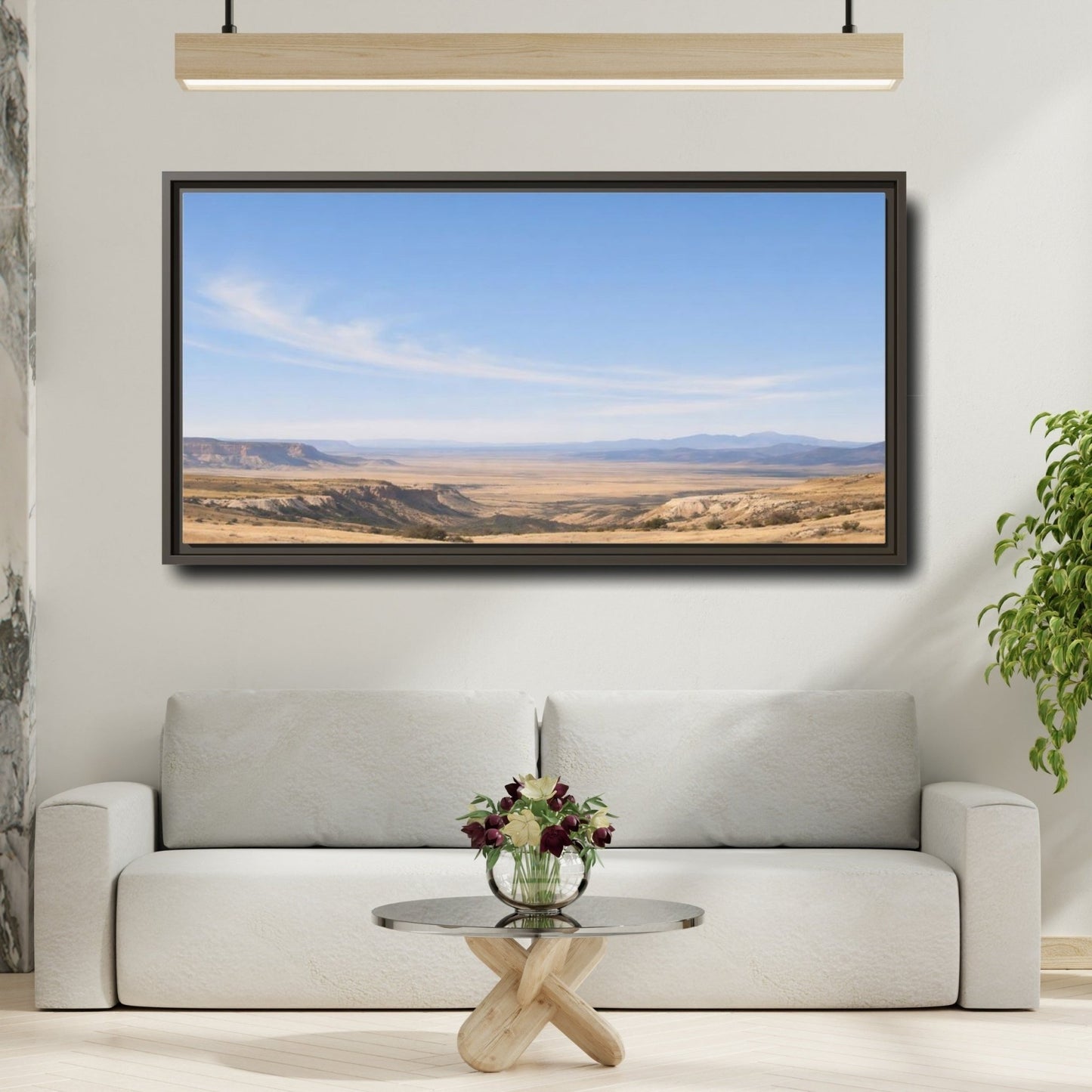 Landscape Nature Desert Blue - Framed Canvas Wall Art Print - YesArtYes