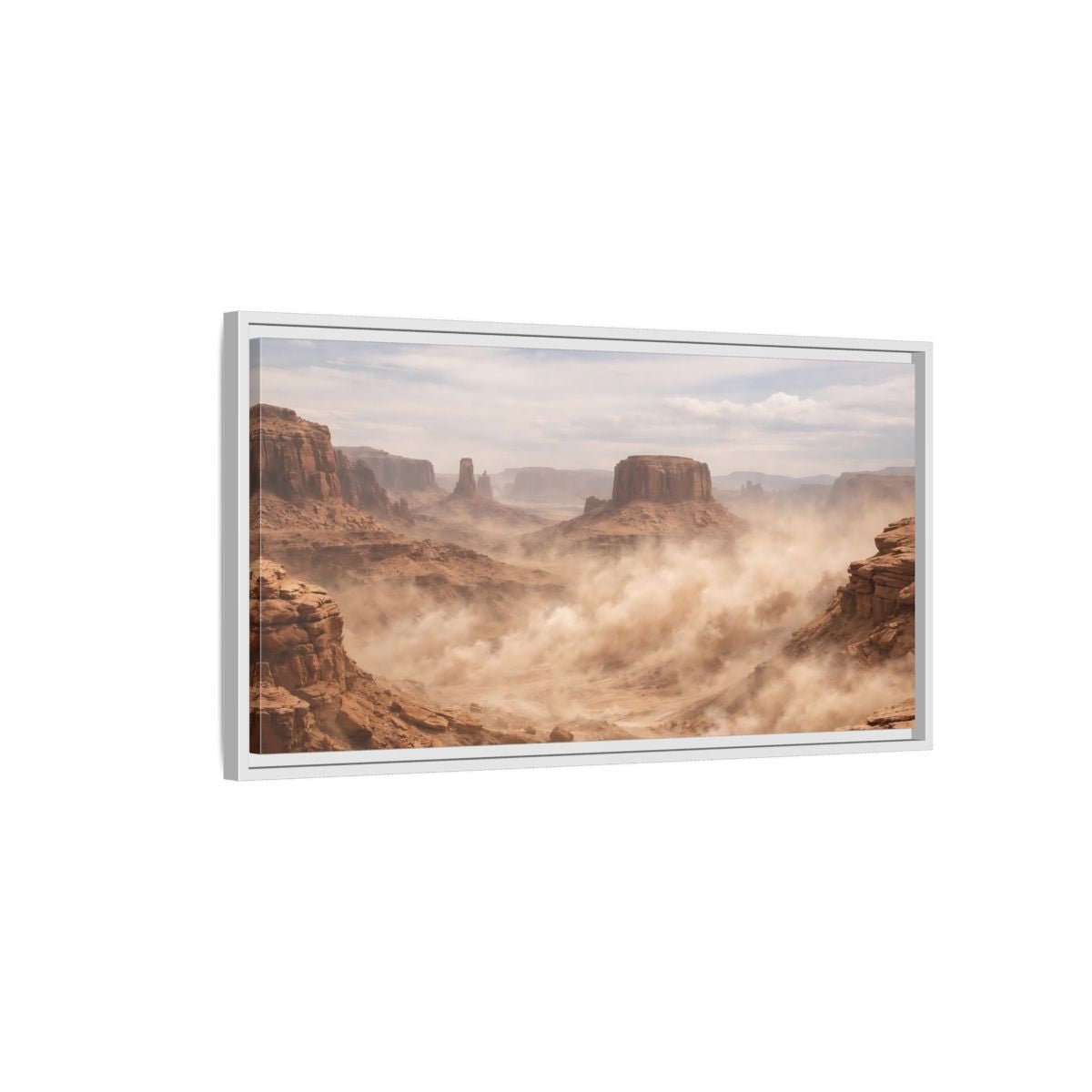 Landscape Nature Desert Brown - Framed Canvas Wall Art Print - YesArtYes
