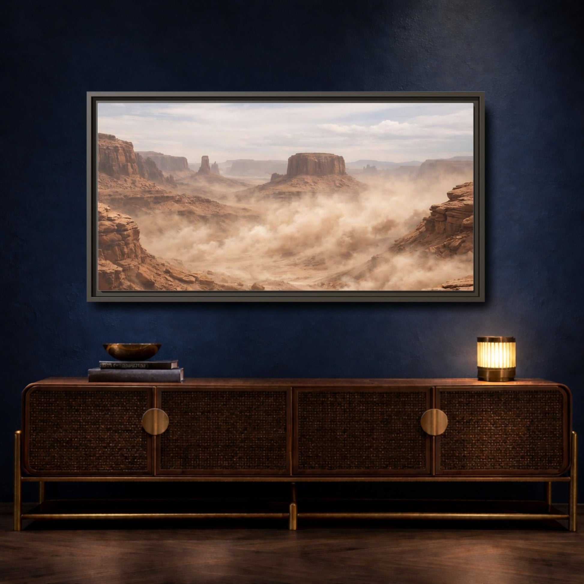 Landscape Nature Desert Brown - Framed Canvas Wall Art Print - YesArtYes