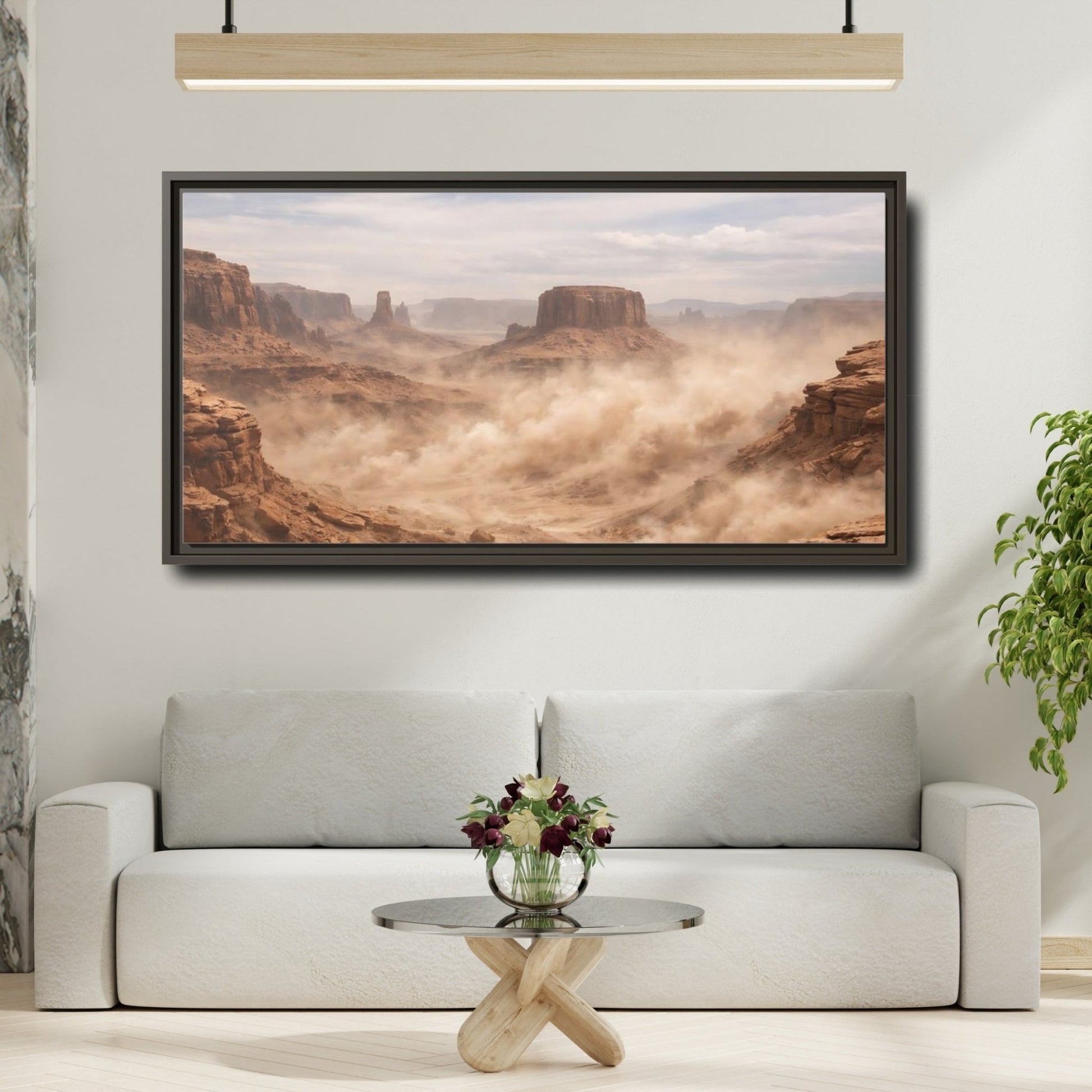 Landscape Nature Desert Brown - Framed Canvas Wall Art Print - YesArtYes