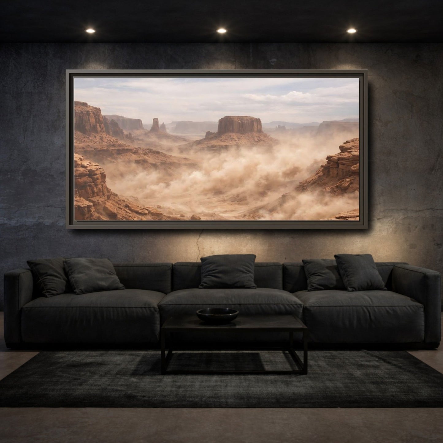 Landscape Nature Desert Brown - Framed Canvas Wall Art Print - YesArtYes