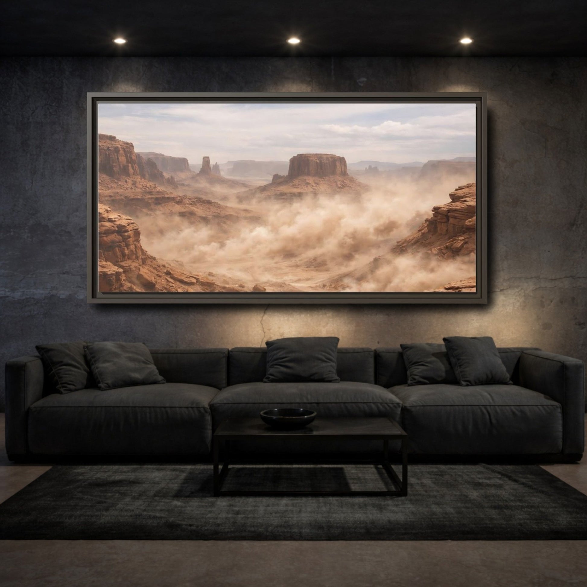 Landscape Nature Desert Brown - Framed Canvas Wall Art Print - YesArtYes