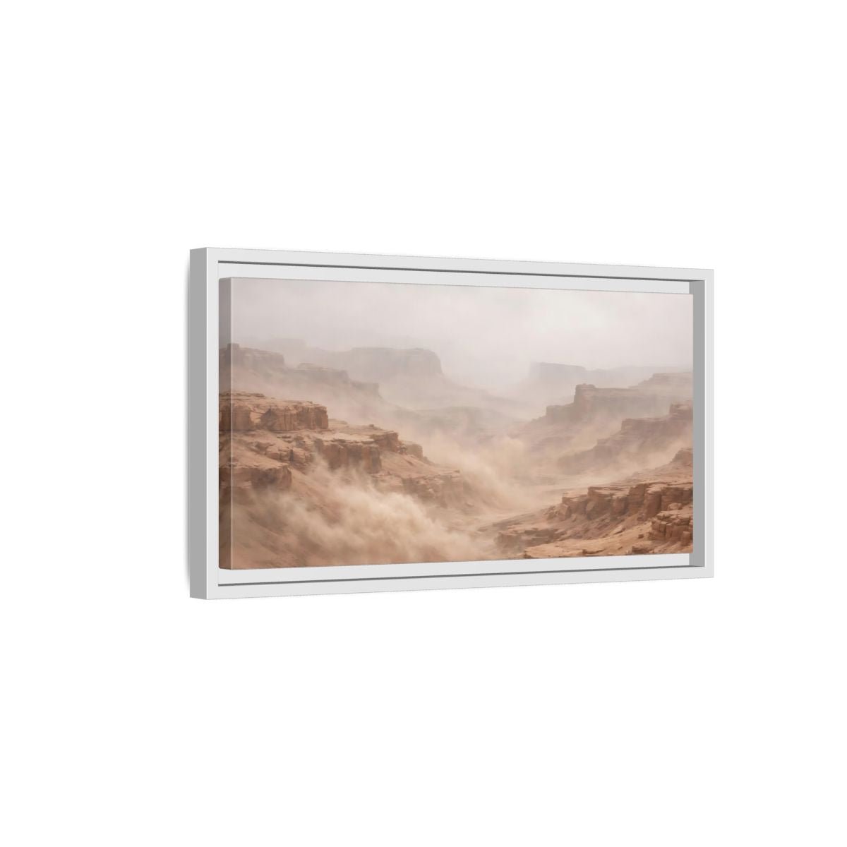 Landscape Nature Desert Canyon Brown And - Framed Canvas Wall Art Print - YesArtYes