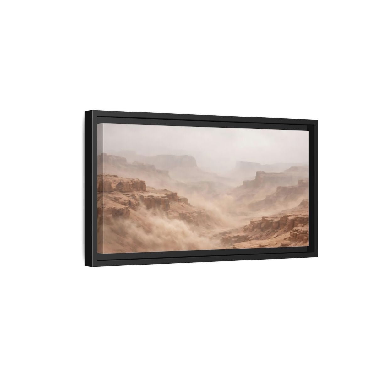 Landscape Nature Desert Canyon Brown And - Framed Canvas Wall Art Print - YesArtYes