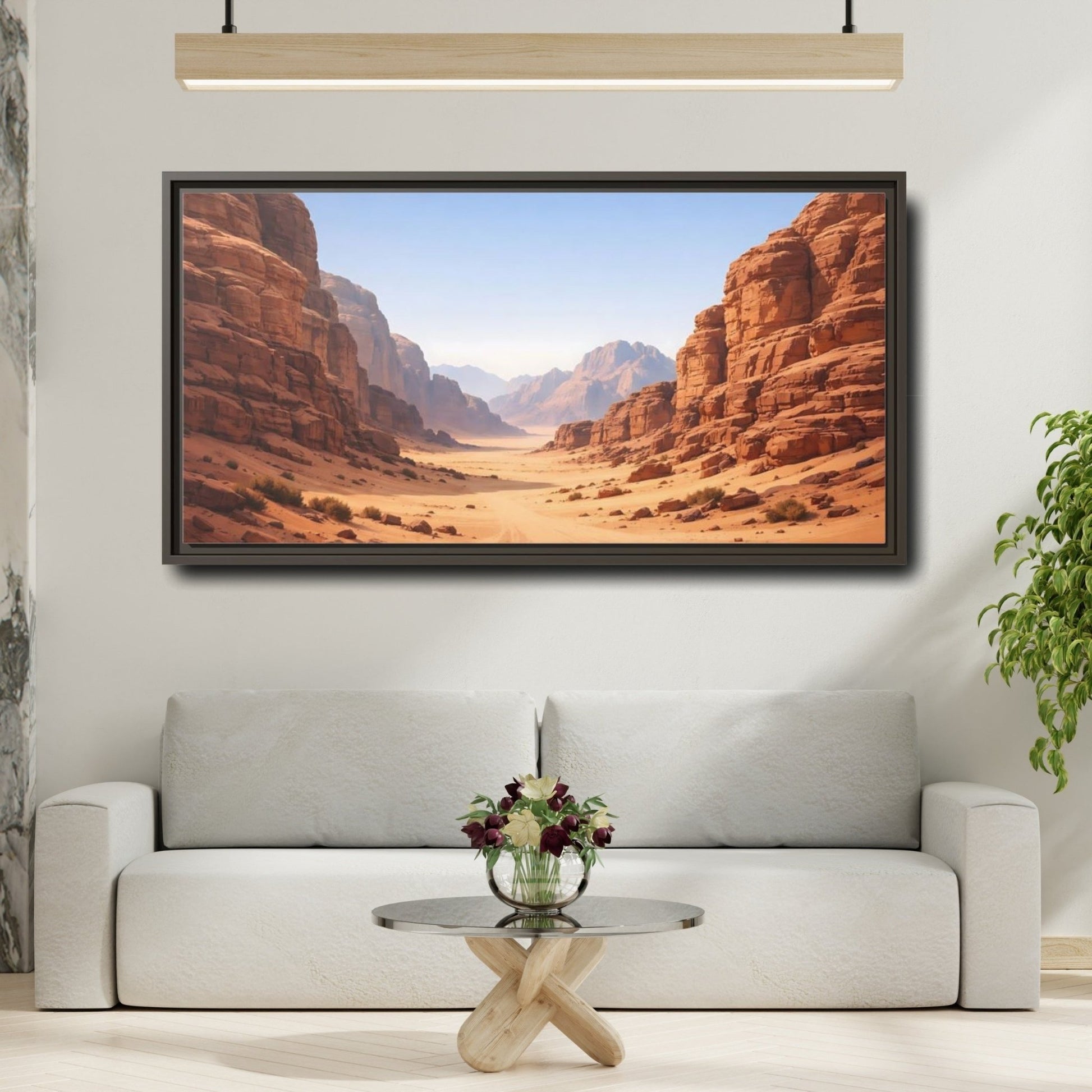 Landscape Nature Desert Canyon Orange - Framed Canvas Wall Art Print - YesArtYes