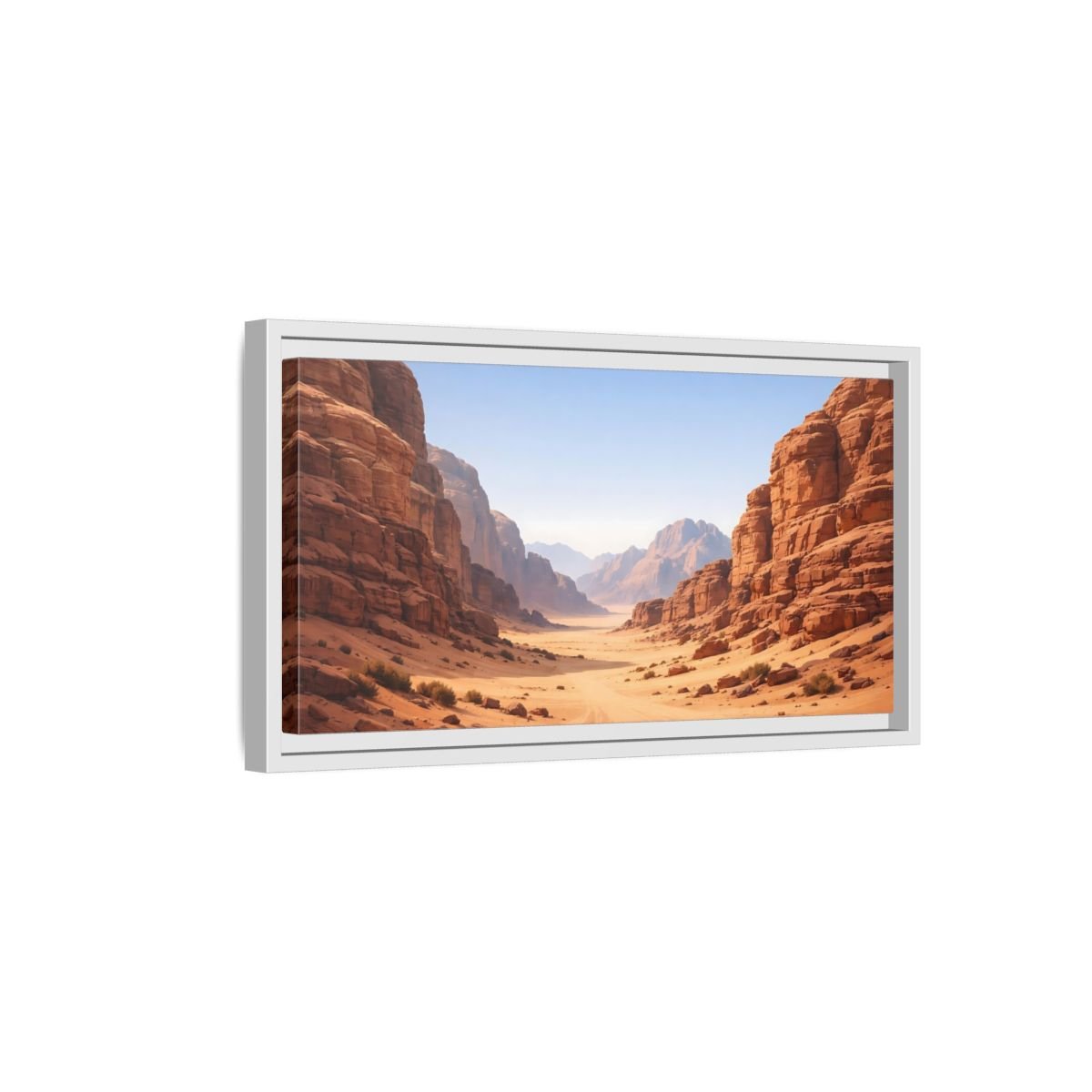 Landscape Nature Desert Canyon Orange - Framed Canvas Wall Art Print - YesArtYes