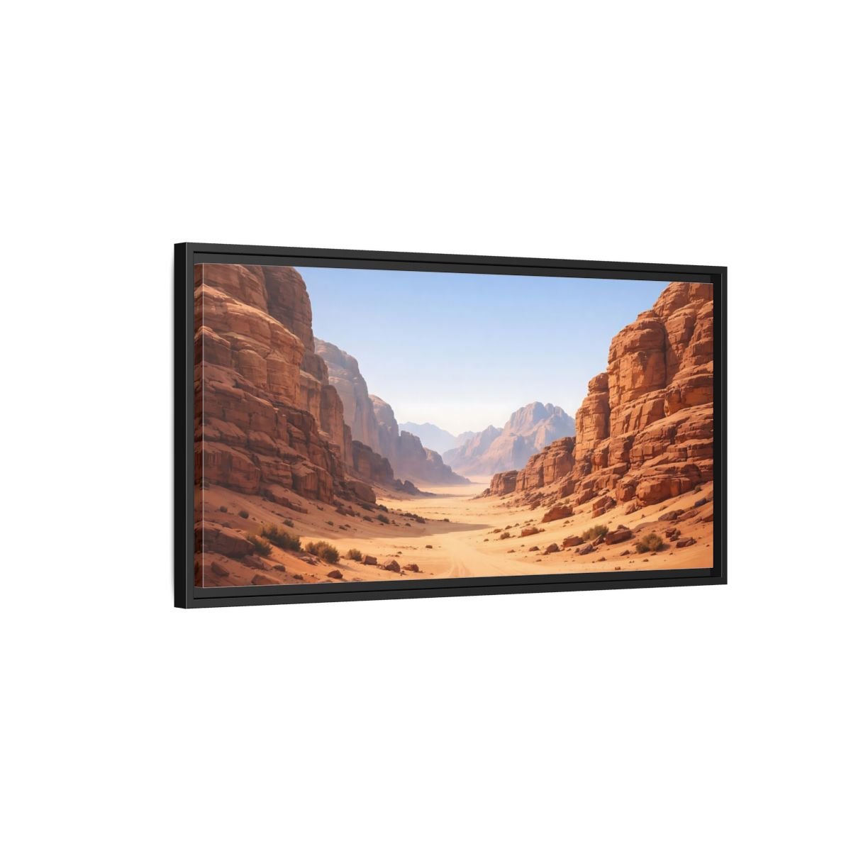 Landscape Nature Desert Canyon Orange - Framed Canvas Wall Art Print - YesArtYes
