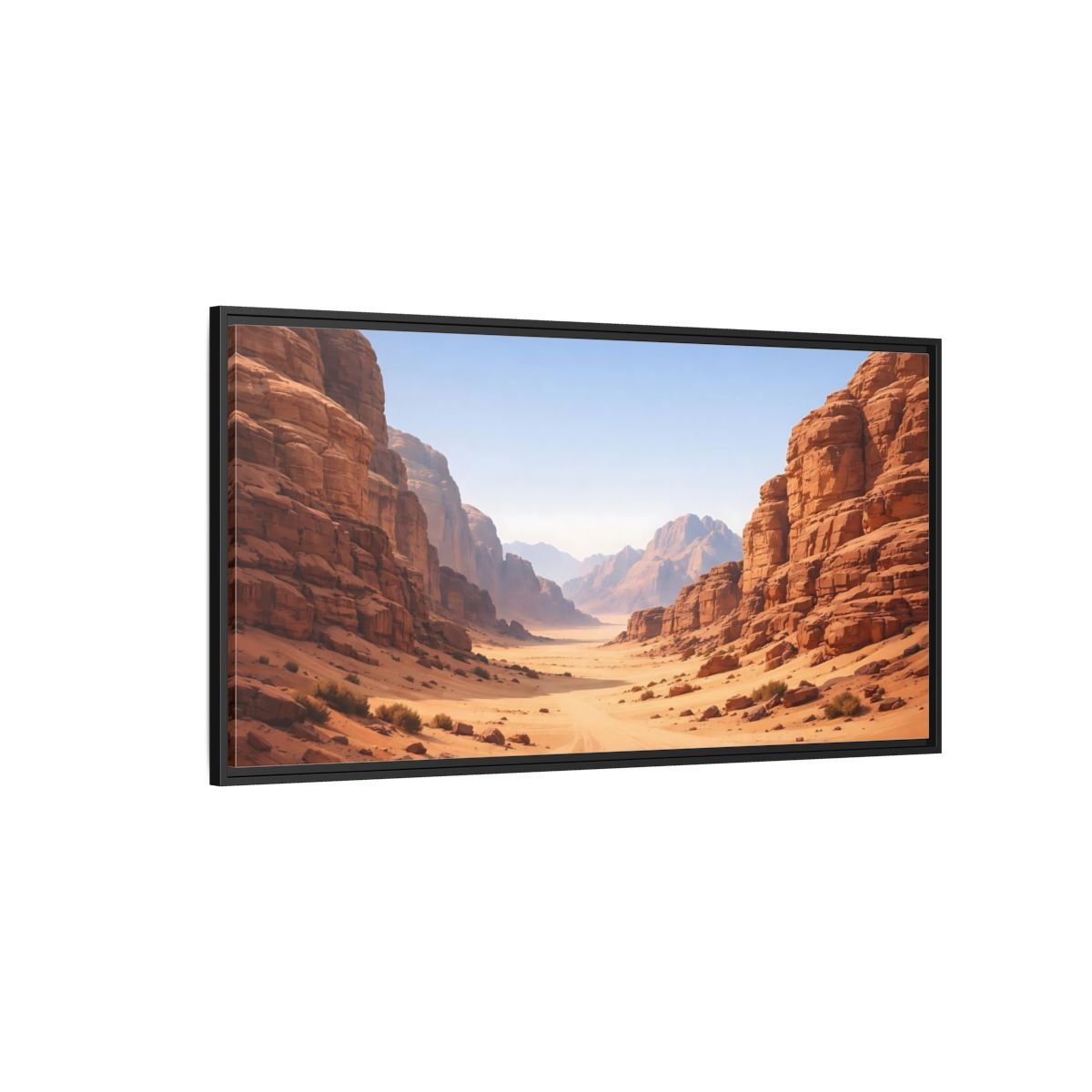 Landscape Nature Desert Canyon Orange - Framed Canvas Wall Art Print - YesArtYes