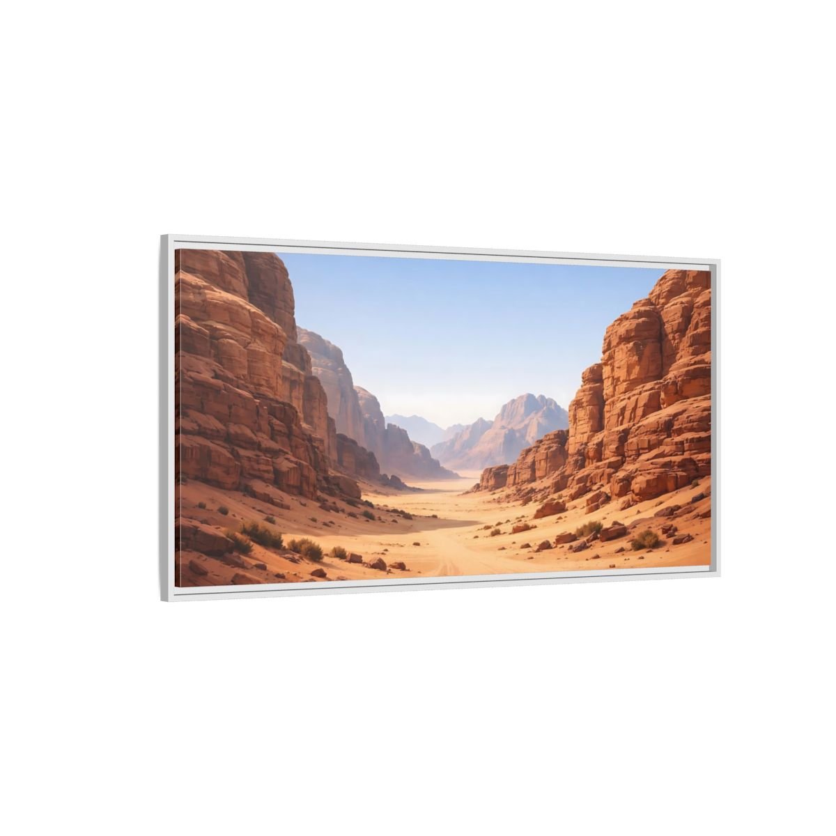 Landscape Nature Desert Canyon Orange - Framed Canvas Wall Art Print - YesArtYes