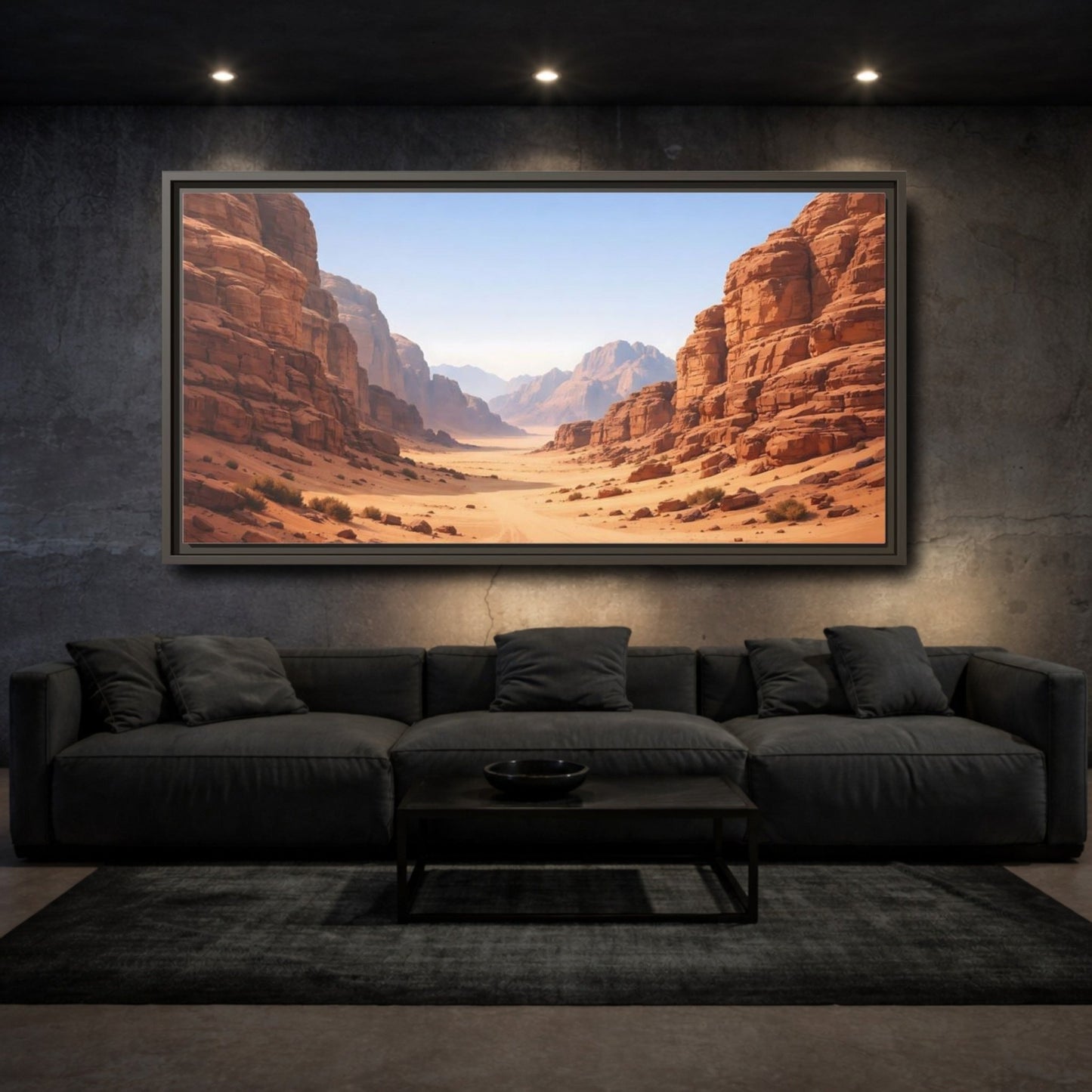 Landscape Nature Desert Canyon Orange - Framed Canvas Wall Art Print - YesArtYes