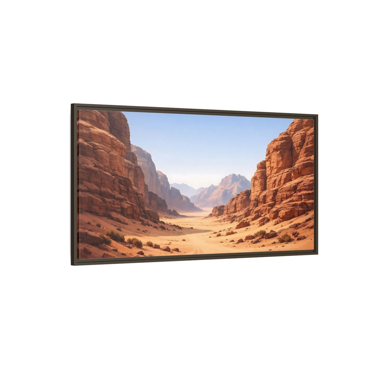 Landscape Nature Desert Canyon Orange - Framed Canvas Wall Art Print - YesArtYes