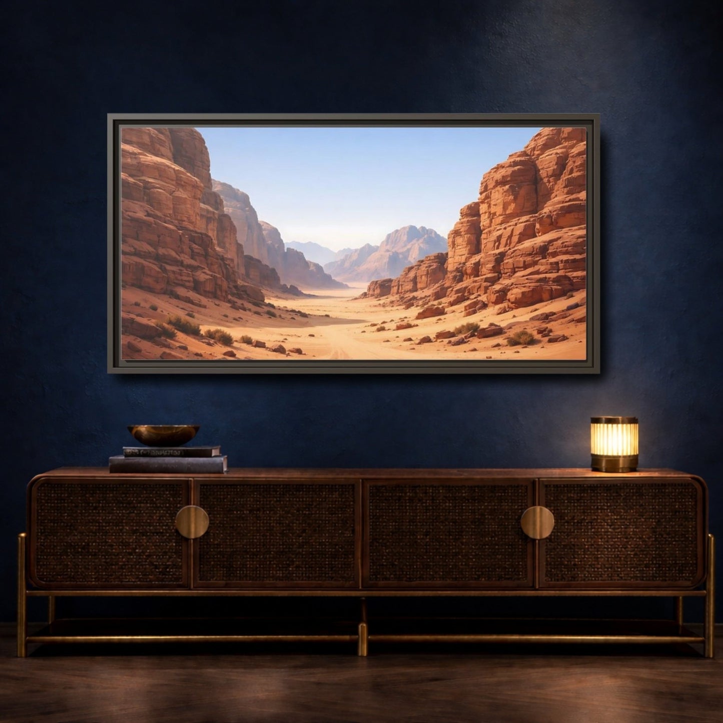 Landscape Nature Desert Canyon Orange - Framed Canvas Wall Art Print - YesArtYes