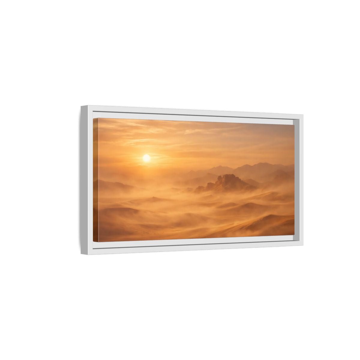 Landscape Nature Desert Orange And Brown - Framed Canvas Wall Art Print - YesArtYes