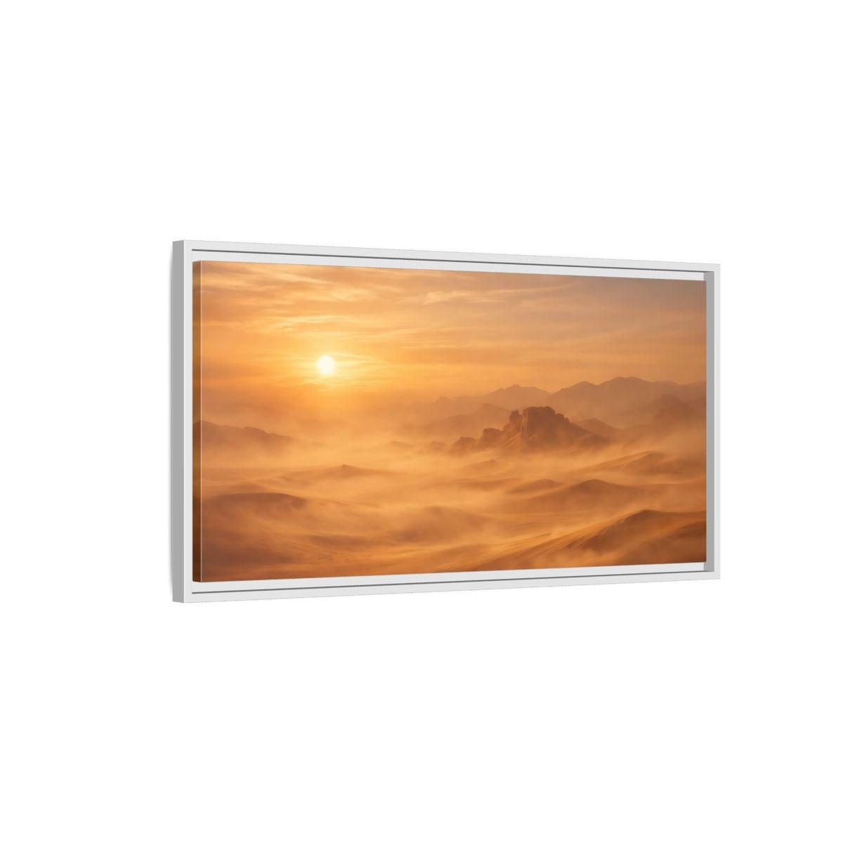 Landscape Nature Desert Orange And Brown - Framed Canvas Wall Art Print - YesArtYes