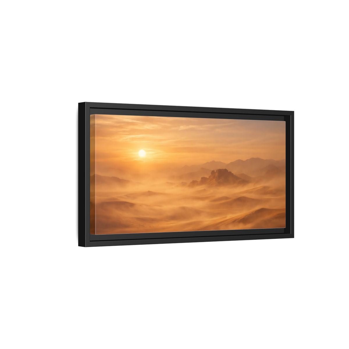Landscape Nature Desert Orange And Brown - Framed Canvas Wall Art Print - YesArtYes