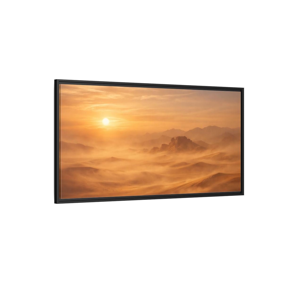 Landscape Nature Desert Orange And Brown - Framed Canvas Wall Art Print - YesArtYes