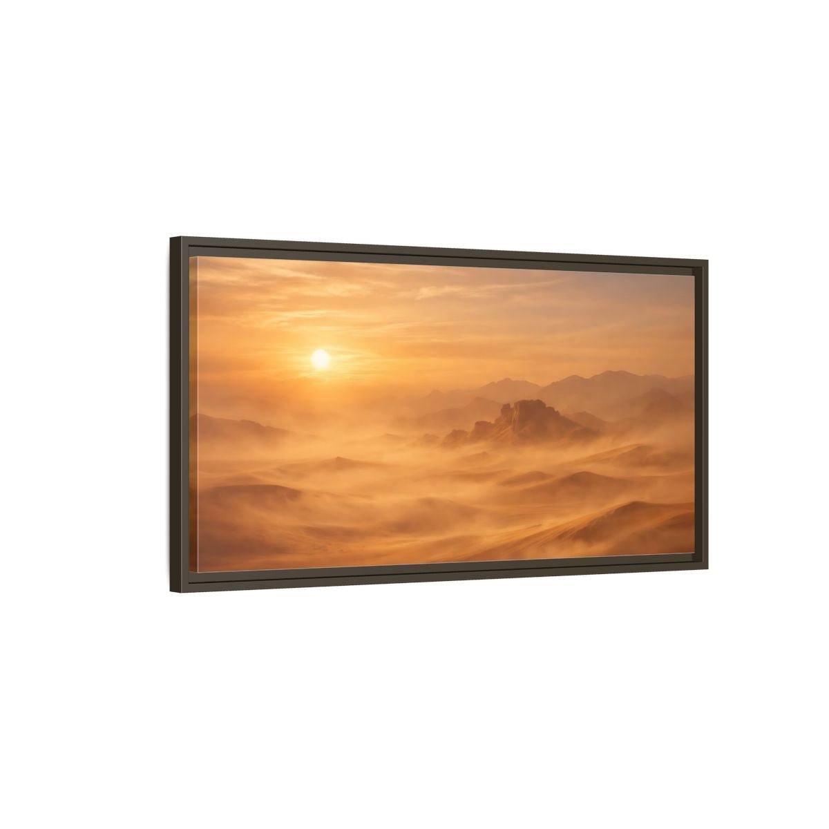 Landscape Nature Desert Orange And Brown - Framed Canvas Wall Art Print - YesArtYes