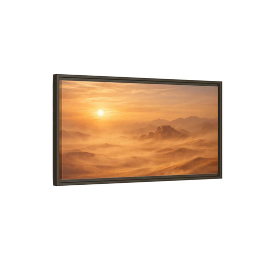 Landscape Nature Desert Orange And Brown - Framed Canvas Wall Art Print - YesArtYes
