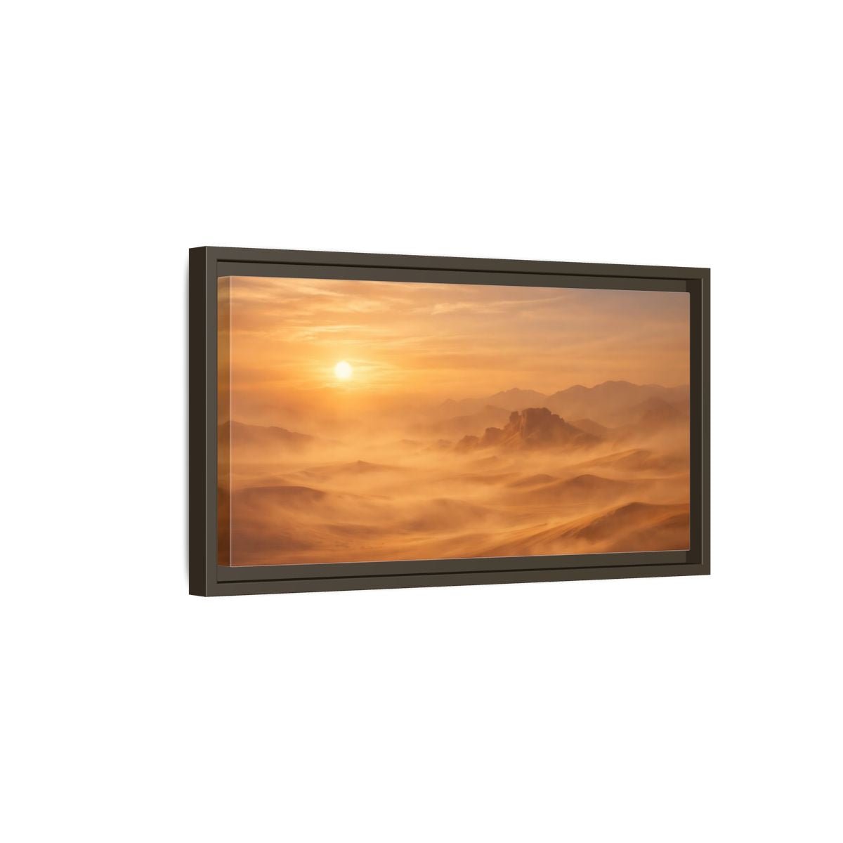 Landscape Nature Desert Orange And Brown - Framed Canvas Wall Art Print - YesArtYes