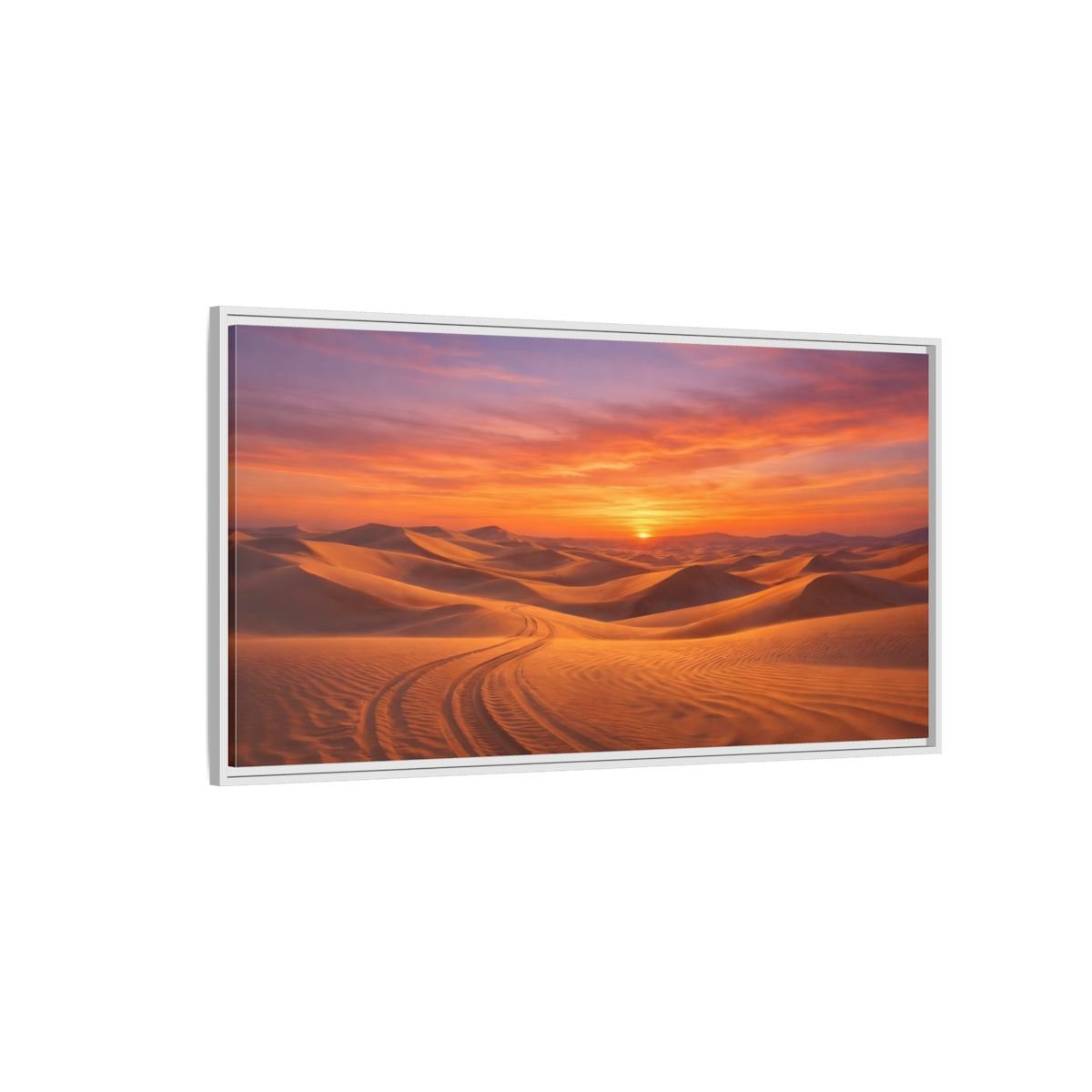 Landscape Nature Desert Sunset - Framed Canvas Wall Art Print - YesArtYes