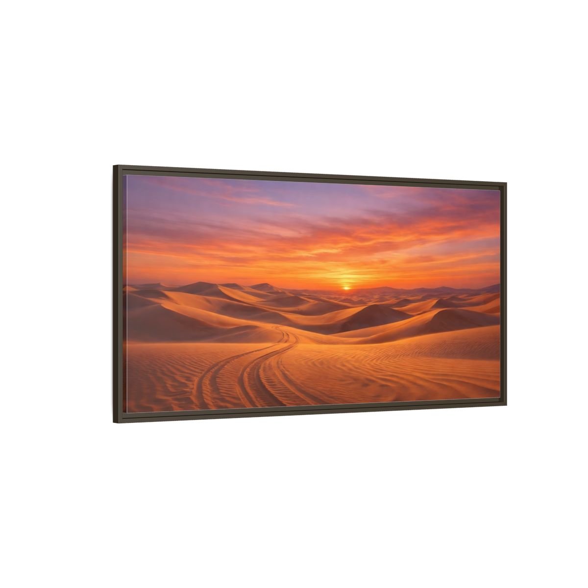 Landscape Nature Desert Sunset - Framed Canvas Wall Art Print - YesArtYes