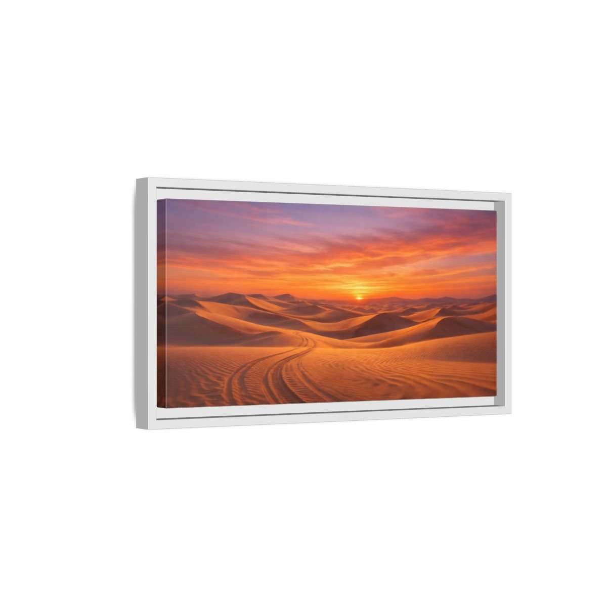 Landscape Nature Desert Sunset - Framed Canvas Wall Art Print - YesArtYes