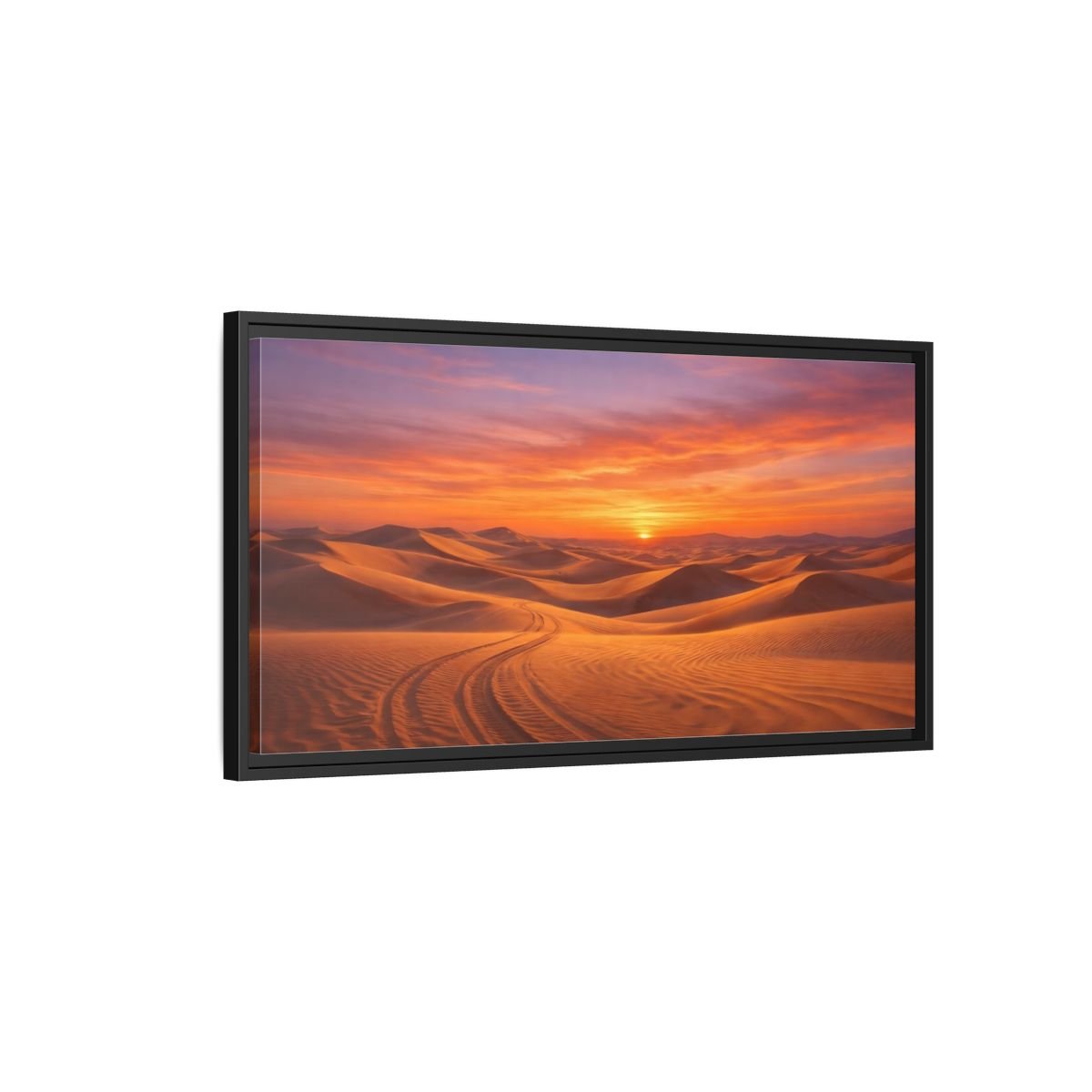 Landscape Nature Desert Sunset - Framed Canvas Wall Art Print - YesArtYes