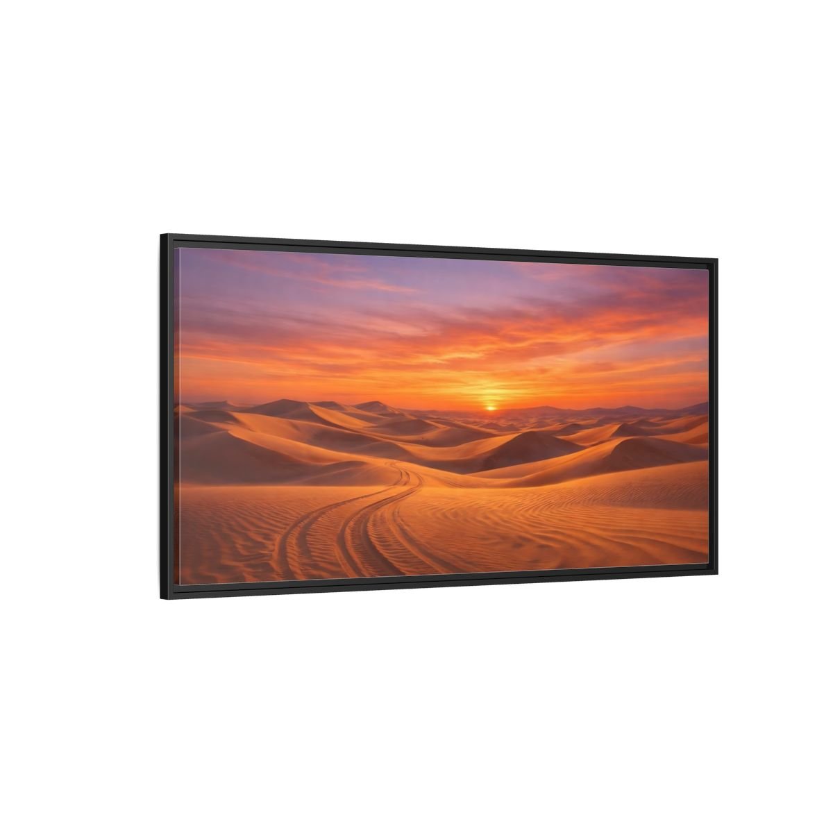 Landscape Nature Desert Sunset - Framed Canvas Wall Art Print - YesArtYes