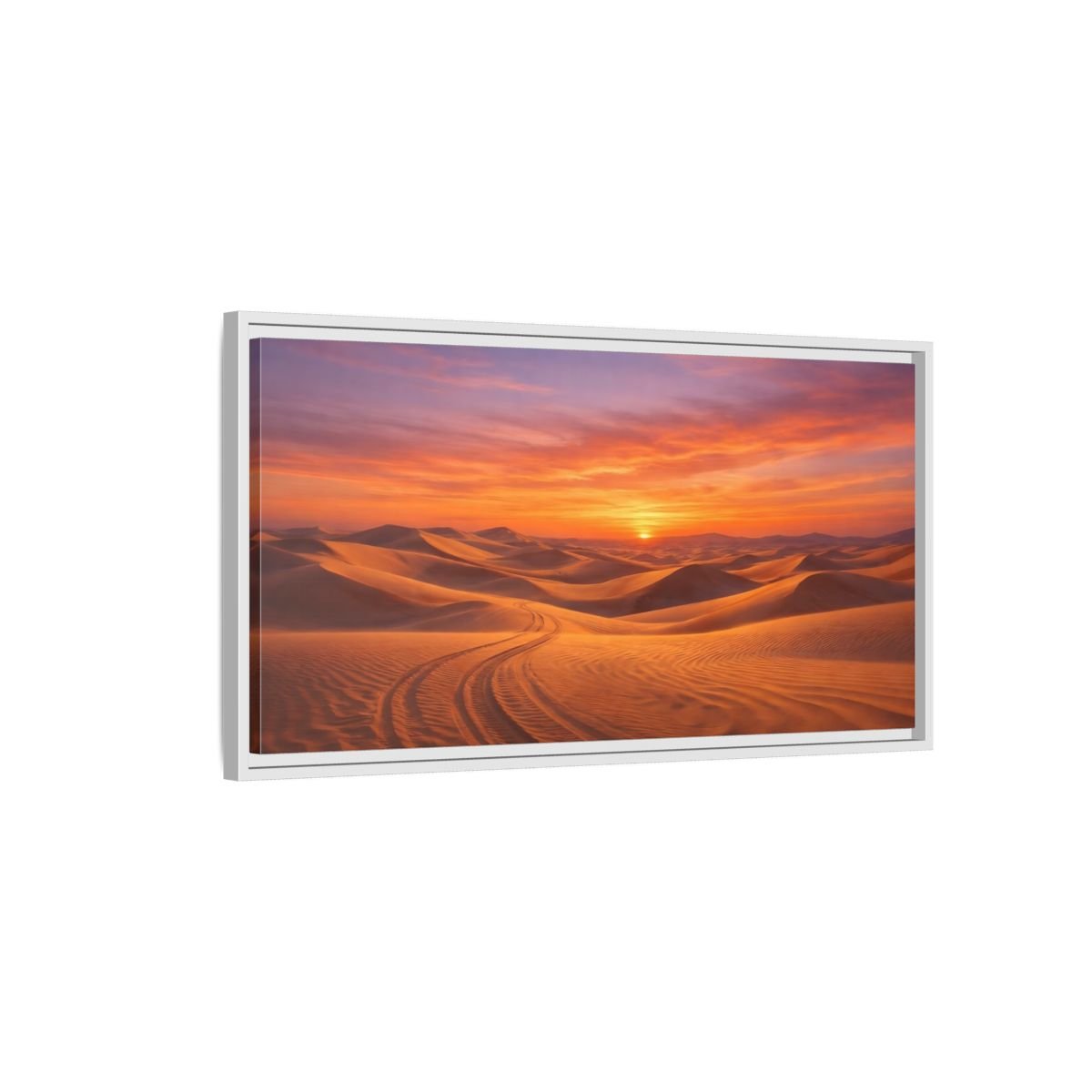 Landscape Nature Desert Sunset - Framed Canvas Wall Art Print - YesArtYes
