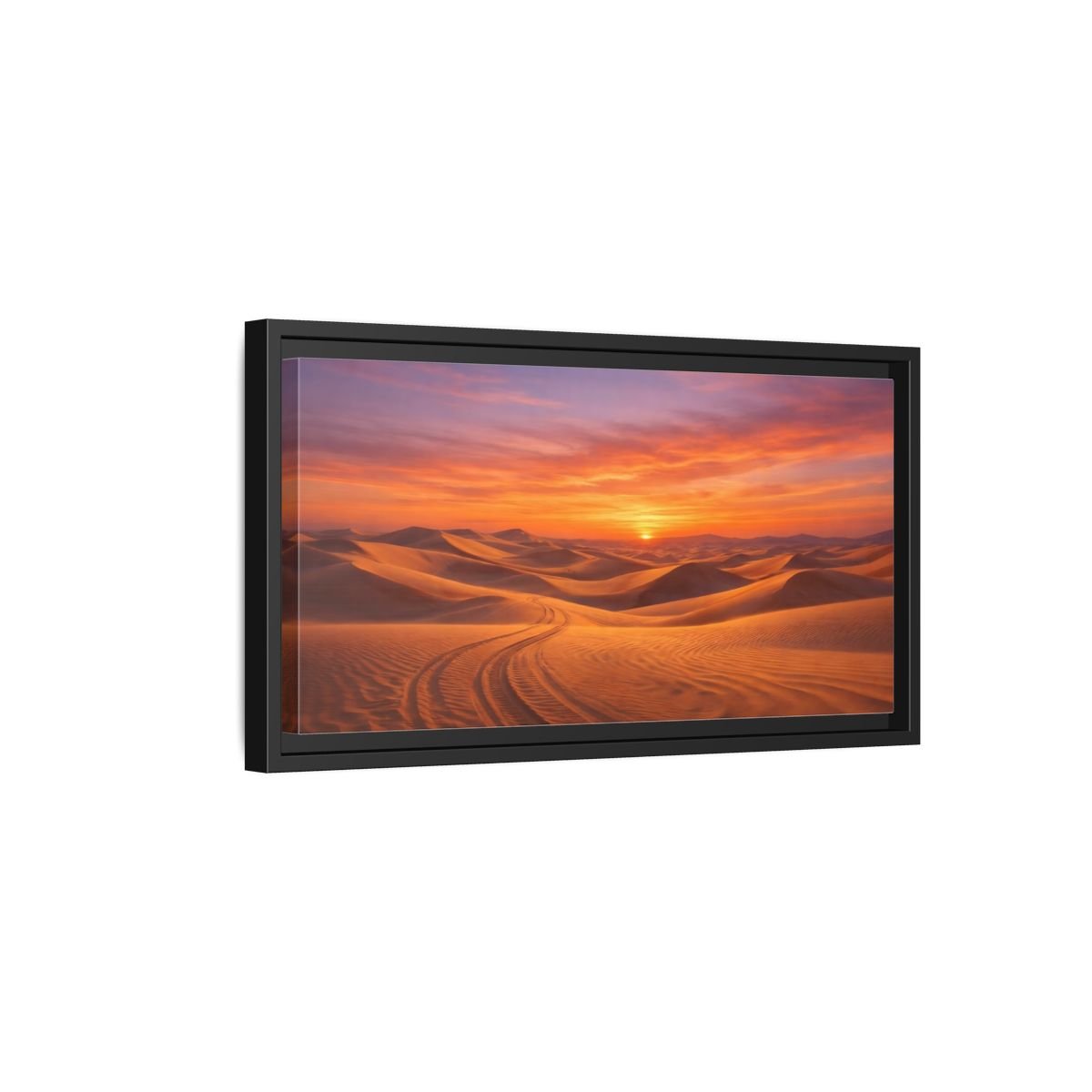 Landscape Nature Desert Sunset - Framed Canvas Wall Art Print - YesArtYes