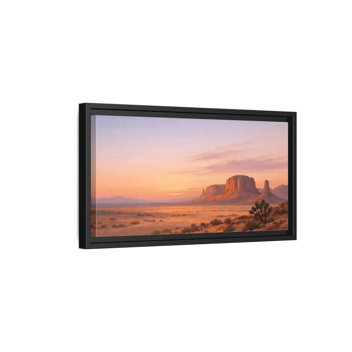 Side Mockup 8. Nature Desert Landscape Desert Sunset shown as stretched canvas wall art