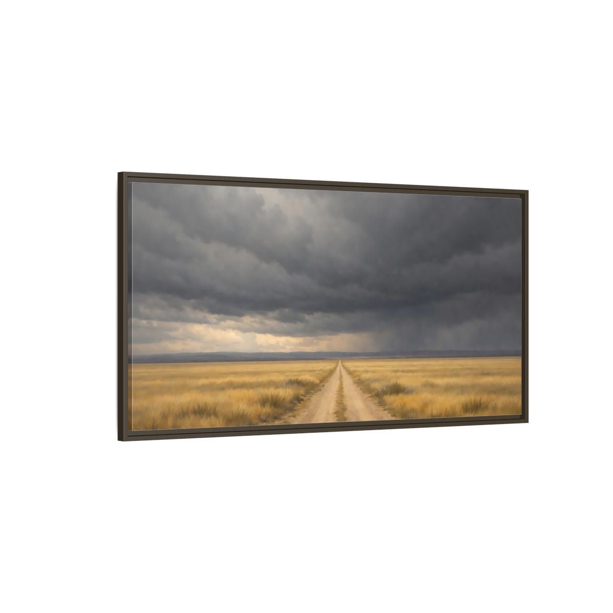 Landscape Nature Dirt Road Brown - Framed Canvas Wall Art Print - YesArtYes