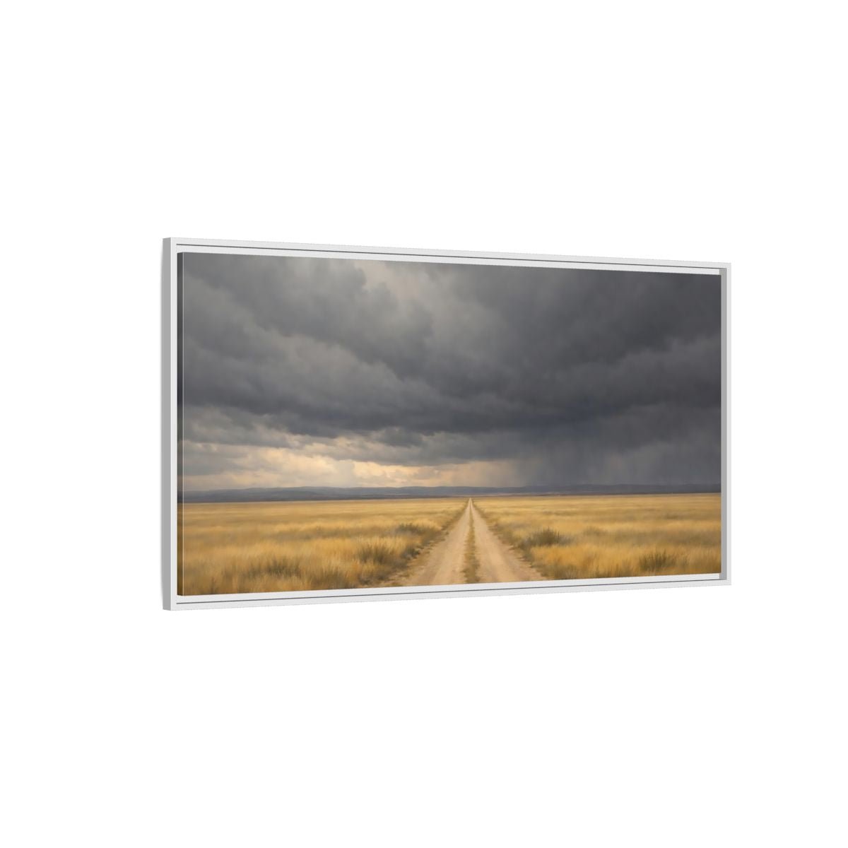Landscape Nature Dirt Road Brown - Framed Canvas Wall Art Print - YesArtYes