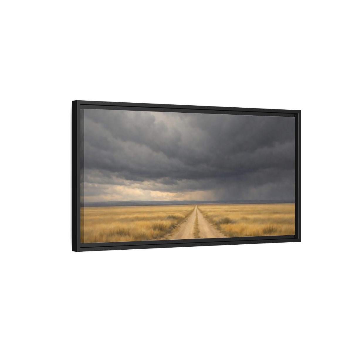 Landscape Nature Dirt Road Brown - Framed Canvas Wall Art Print - YesArtYes