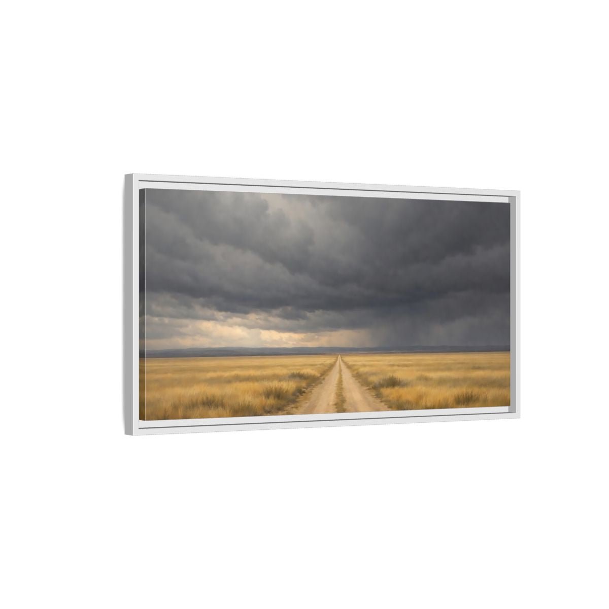 Landscape Nature Dirt Road Brown - Framed Canvas Wall Art Print - YesArtYes