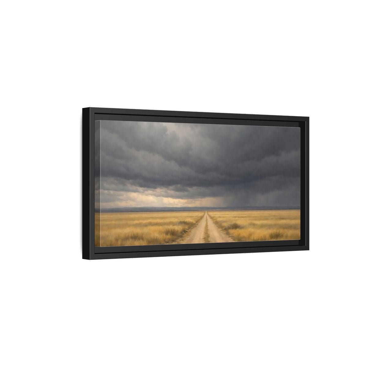 Landscape Nature Dirt Road Brown - Framed Canvas Wall Art Print - YesArtYes