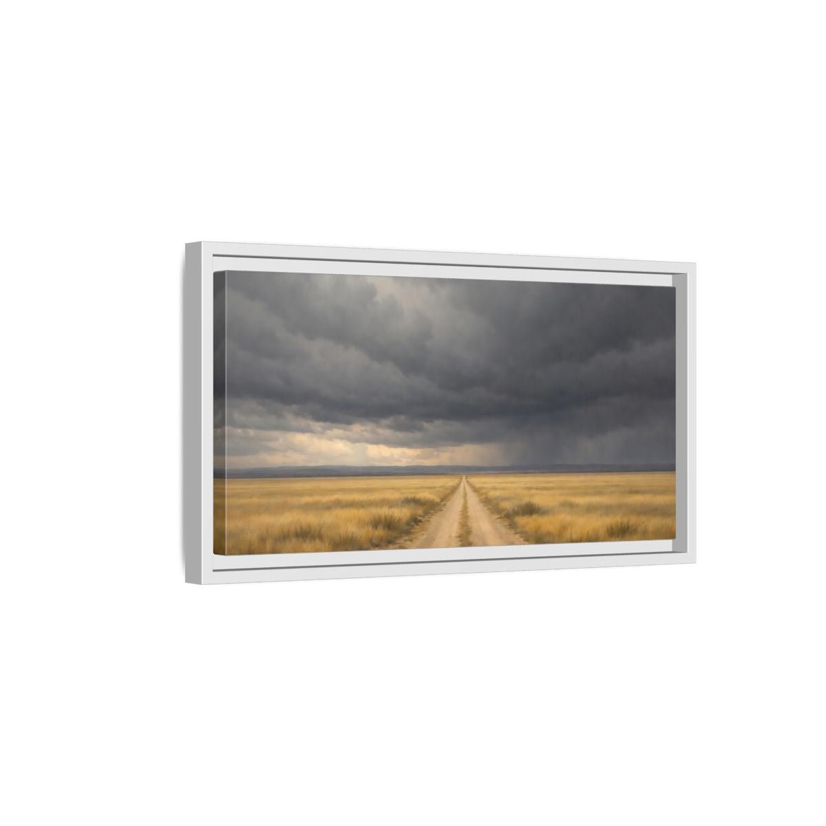 Landscape Nature Dirt Road Brown - Framed Canvas Wall Art Print - YesArtYes