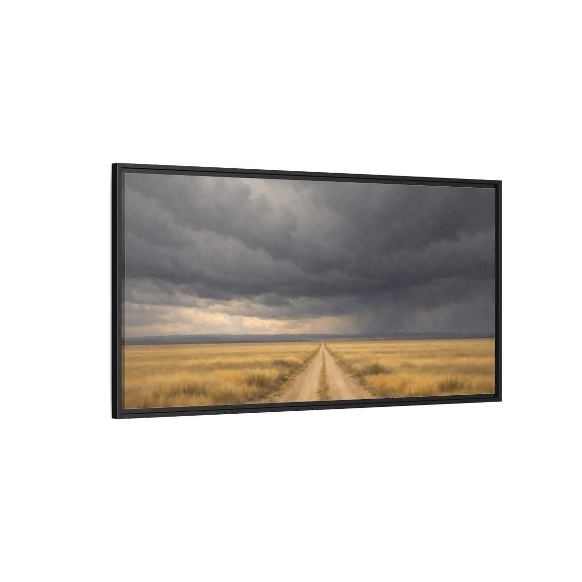 Landscape Nature Dirt Road Brown - Framed Canvas Wall Art Print - YesArtYes