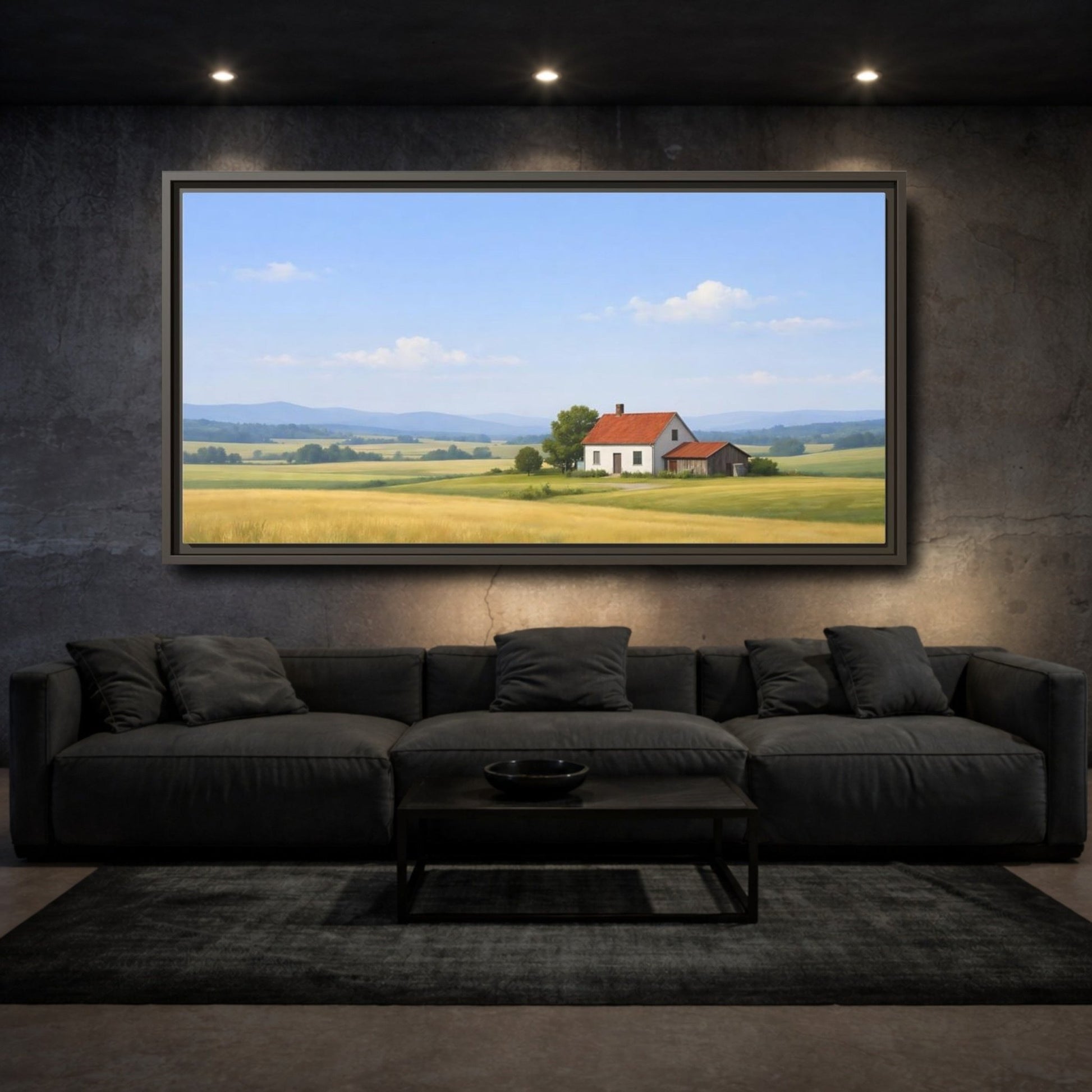 Landscape Nature Farmhouse - Framed Canvas Wall Art Print - YesArtYes