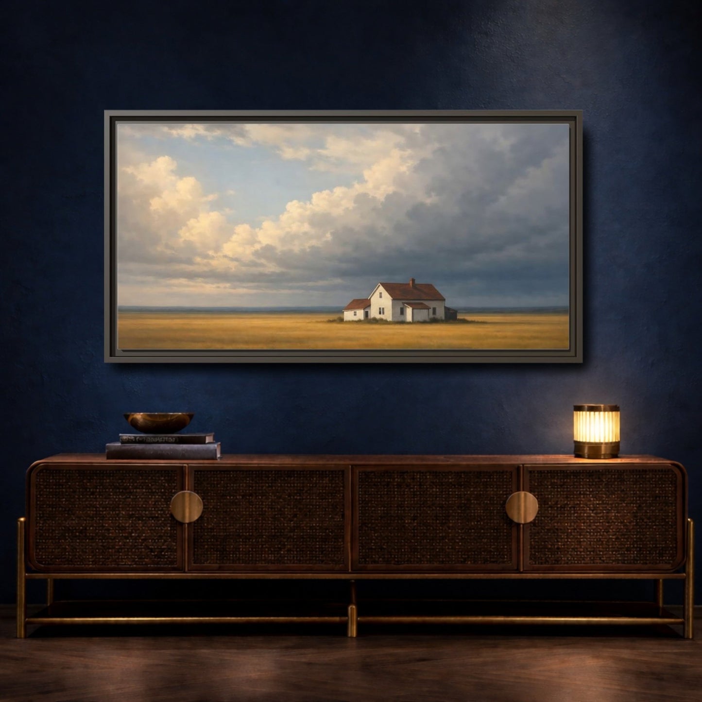 Landscape Nature Farmhouse - Framed Canvas Wall Art Print - YesArtYes