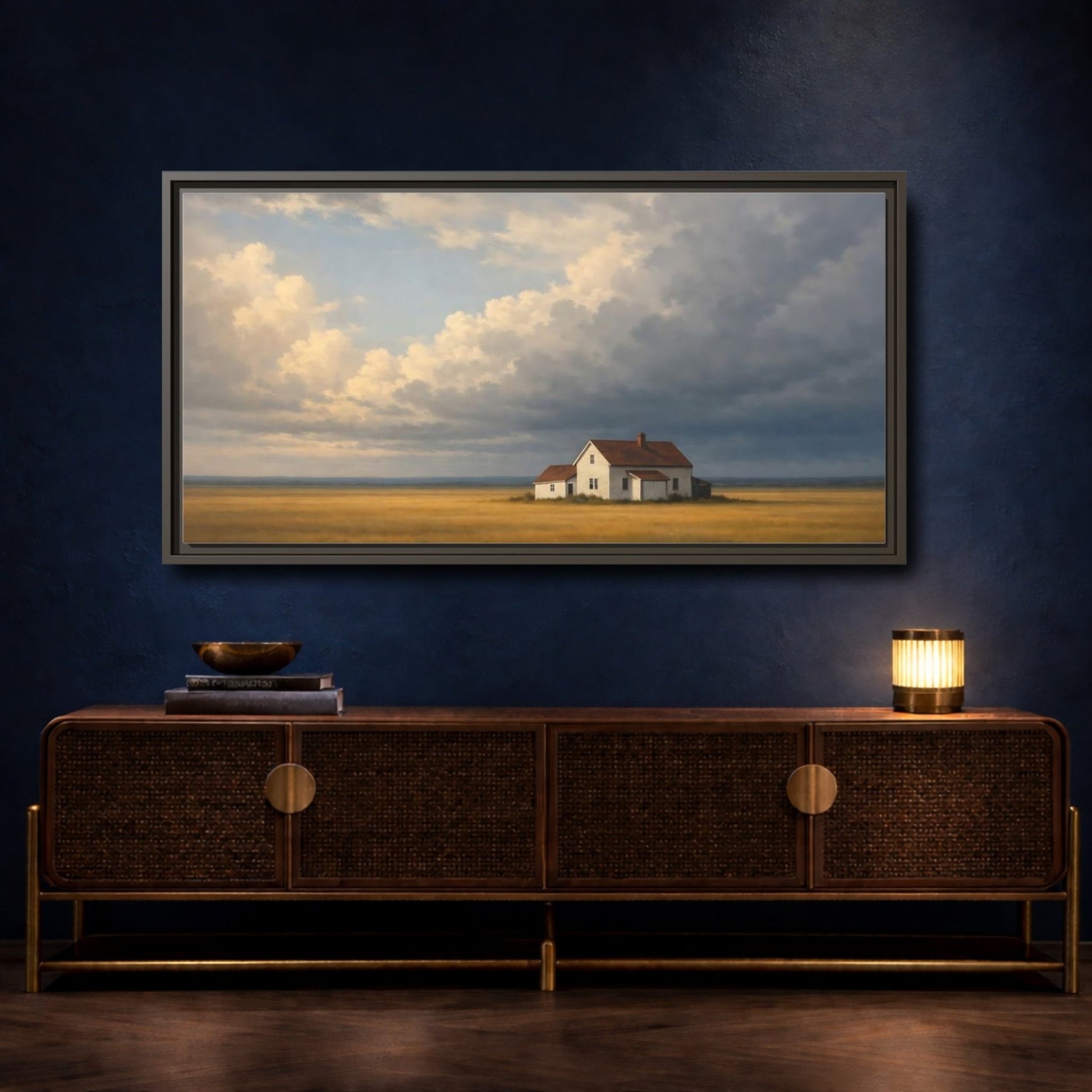 Landscape Nature Farmhouse - Framed Canvas Wall Art Print - YesArtYes