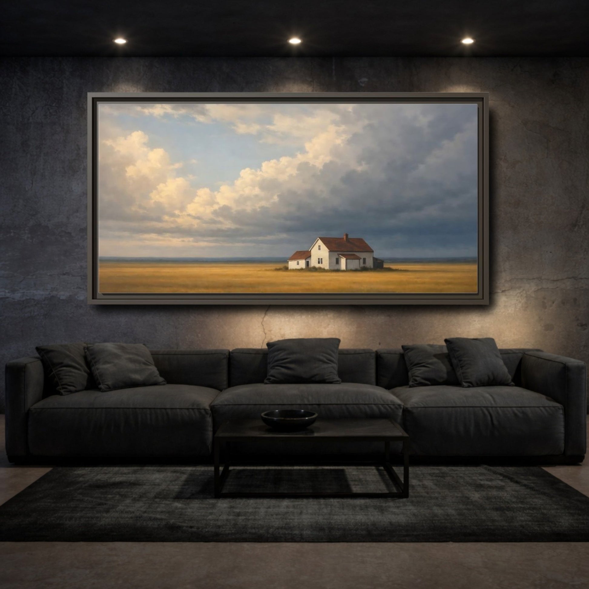 Landscape Nature Farmhouse - Framed Canvas Wall Art Print - YesArtYes
