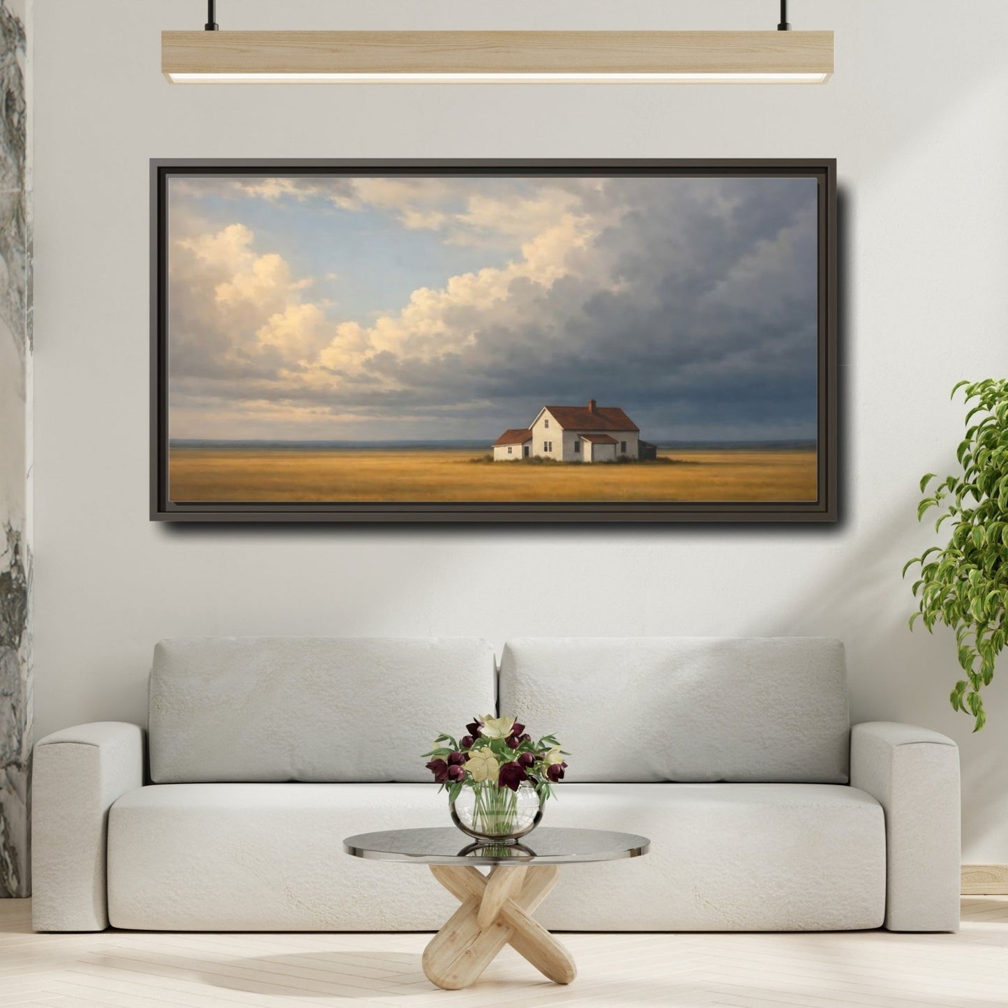 Landscape Nature Farmhouse - Framed Canvas Wall Art Print - YesArtYes