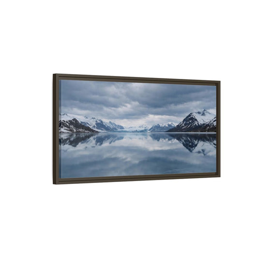 Landscape Nature Glacial Lake Blue And - Framed Canvas Wall Art Print - YesArtYes